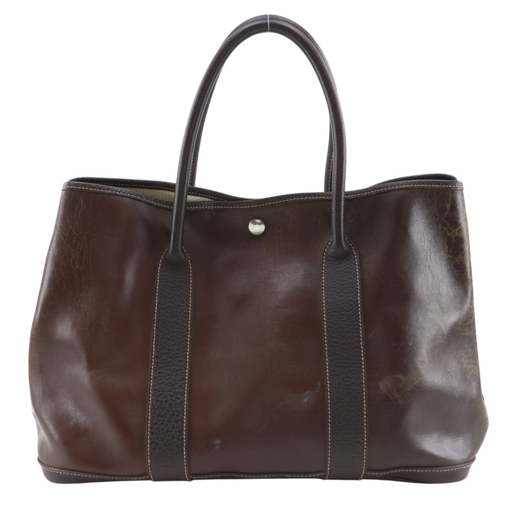 Hermes Garden Party PM 36 Tote Bag, Amazonia Leather, 2015 Model, Brown, T-sh...